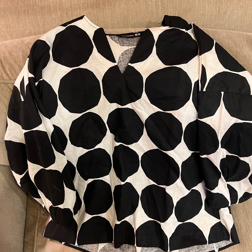 Uniqlo x Marimekko Linen/Cotton Blouse (NWOT)- 3/4 Sleeve